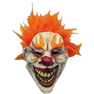 Scary Clown Face Halloween Mask Orange Hair Adult Paper magic Group PMG [41]